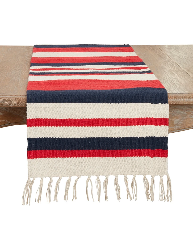 Saro Lifestyle American Dream Stripe Table Runner, 16"x72"