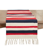 Saro Lifestyle American Dream Stripe Table Runner, 16"x72"