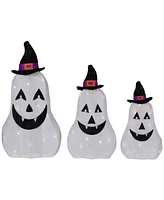 Northlight Set of 3 Led Jack O' Lantern Ghosts Outdoor Halloween Decorations