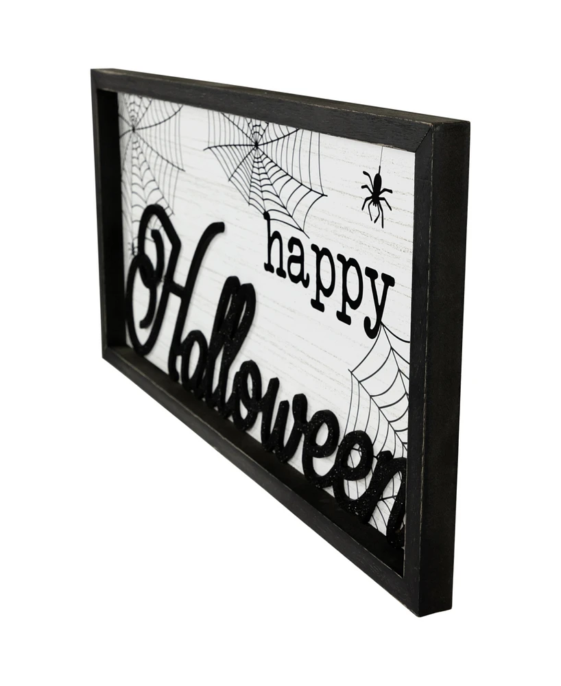 Northlight 23.5" Happy Halloween Spider Web Wall Sign