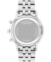 Movado Men's Museum Classic Swiss Quartz Chrono Silver Tone Stainless Steel Watch 42mm