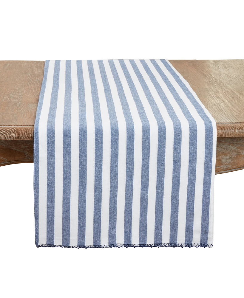 Saro Lifestyle Soothing Stripes Table Runner, 16"x72"