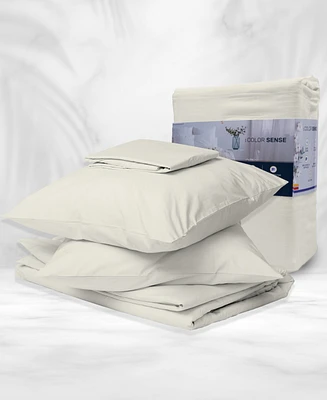 Color Sense 800 Thread Count Cotton Blend 4 Pc Sateen Sheet Set Queen