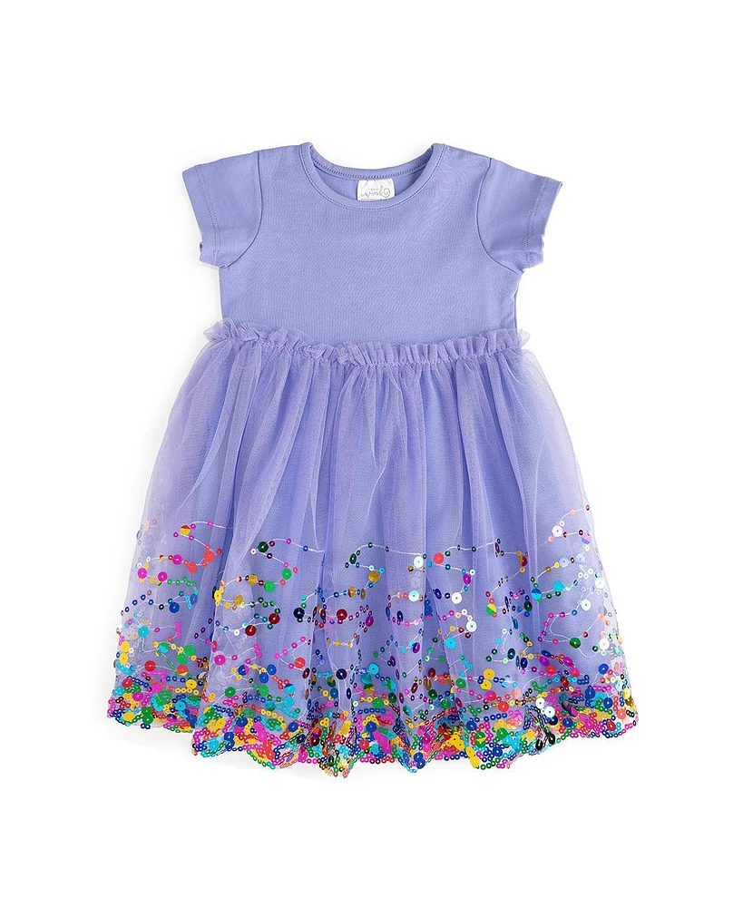 Sweet Wink Toddler Girls Lavender Confetti Short Sleeve Tutu Dress