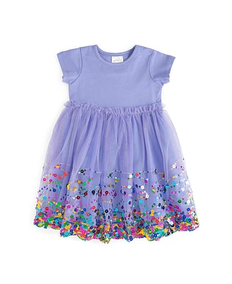 Sweet Wink Toddler Girls Lavender Confetti Short Sleeve Tutu Dress