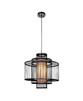 Storied Home Boho Tiered Chandelier Black