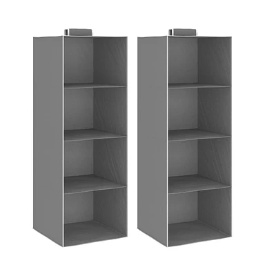 vidaXL Hanging Closet Organizers 2 pcs with 4 Shelves Fabric