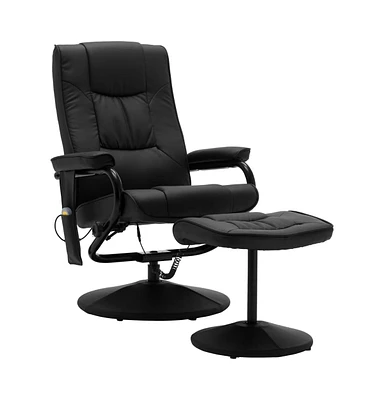 vidaXL Massage Recliner with Ottoman Faux Leather