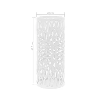 vidaXL Umbrella Stand Leaves Steel White