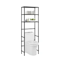 vidaXL 3-Tier Storage Rack over Toilet Black 20.9"x11"x66.5"