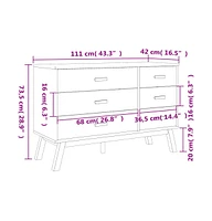 vidaXL Drawer Cabinet Olden Brown Solid Wood Pine