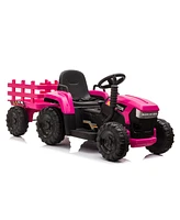 Streamdale Furniture Battery-Powered Kids Ride On Tractor with Trailer