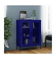 vidaXL Storage Cabinet Navy Blue 31.5"x13.8"x40" Steel