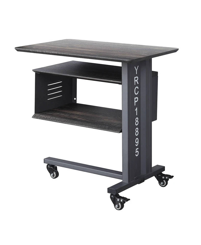 Streamdale Furniture Cargo Accent Table with Wall Shelf In Gunmetal Ac