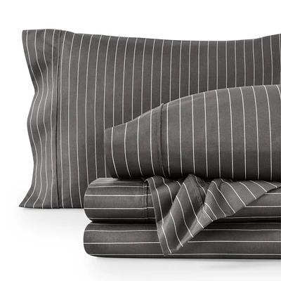 Bare Home Ultra-Soft Double Brushed Print Sheet Set - Pinstripe