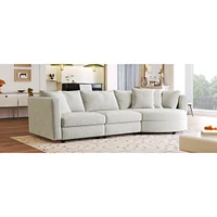 Streamdale Furniture 3 Indoor Cushioned Sofas with Curved Seats & Pillows