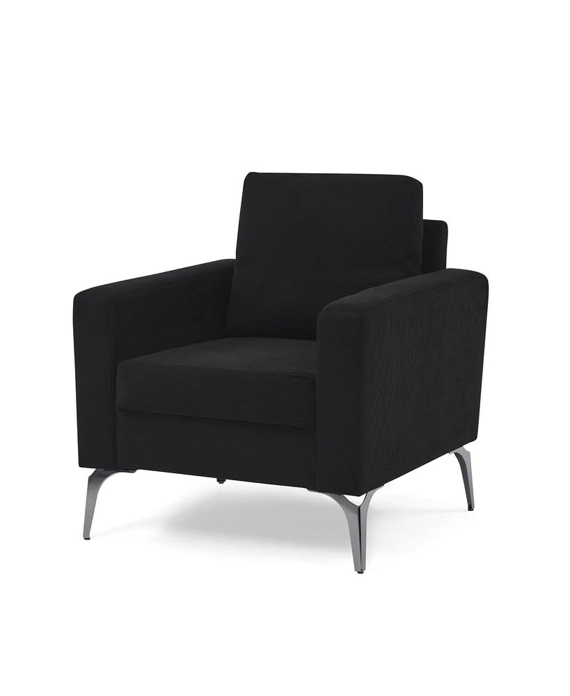 Simplie Fun Sofa Chair, With Square Arms And Tight Back