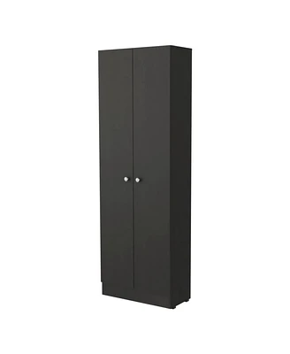 Simplie Fun Buxton Rectangle 2-Door Storage Tall Cabinet Black Wengue