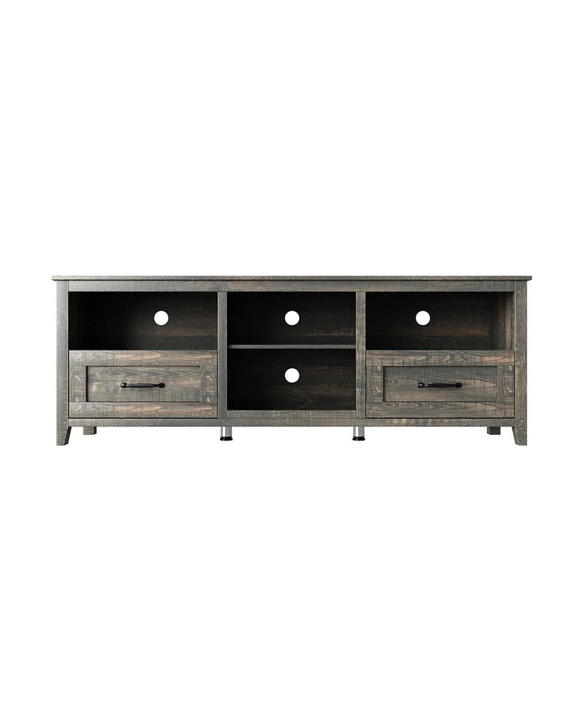 Simplie Fun 70" Tv Stand with Drawers & Storage Compartments