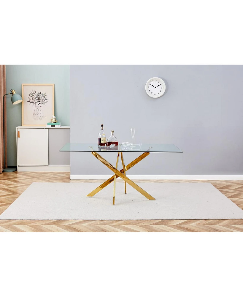 Streamdale Furniture Table Clear Glass Top