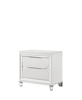 Simplie Fun Tarian Nightstand, Pearl White Finish