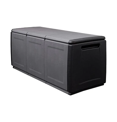 vidaXL Patio Storage Box 54.3"x20.9"x22.4" 87.2 gal Dark Gray and Black