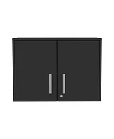 Simplie Fun Medford 2-Door Rectangle Wall Cabinet Black Wengue