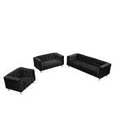 Streamdale Furniture 3-Piece Modern Sofa Set With Tufted Backrest