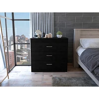 Melia Three Drawer Dresser, Superior Top, Metal Hardware