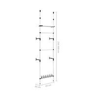 vidaXL Telescopic Wardrobe System with Rods and Shelf Aluminum