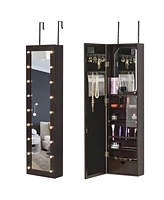 Simplie Fun Wall-Mounted Jewelry Armoire with 18 Led Lights