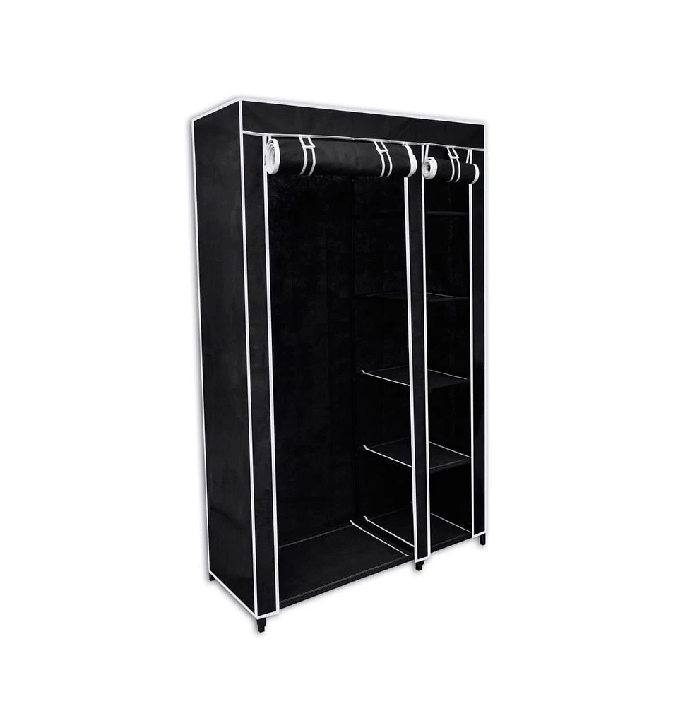 vidaXL Folding Wardrobe Black 43" x 18" x 69"