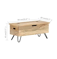 vidaXL Chest 35.4"x15.7"x17.7" Solid Mango Wood