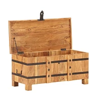 vidaXL Chest 35.4"x15.7"x15.7" Solid Acacia Wood