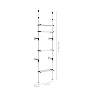 vidaXL Telescopic Wardrobe System with Shelves Aluminum