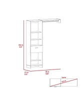 Streamdale Furniture Lenox 1-Drawer 4-Shelf Closet System White