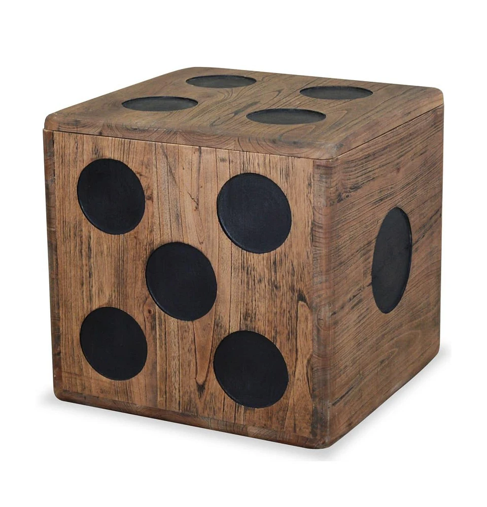 vidaXL Storage Box Mindi Wood 15.7"x15.7"x15.7" Dice Design