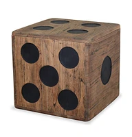 vidaXL Storage Box Mindi Wood 15.7"x15.7"x15.7" Dice Design