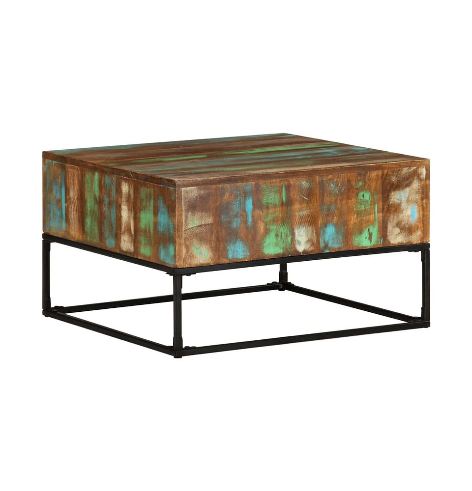 vidaXL Coffee Table 26.8"x26.8"x16.1" Solid Reclaimed Wood