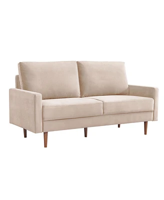 Simplie Fun Velvet Loveseat with Solid Wood Frame