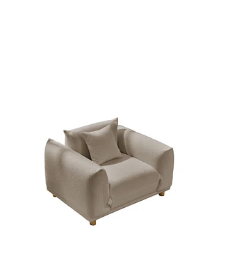 Simplie Fun Luxurious Teddy Velvet Sofa - Enhance Your Living Space With Plush Comfort