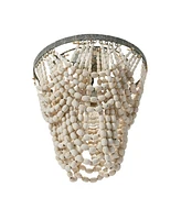 Storied Home 2-Tier Draped Wood Bead Chandelier