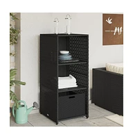 vidaXL Patio Storage Cabinet 19.7"x21.7"x45.3" Poly Rattan