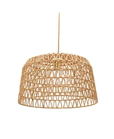 Storied Home Open Weave Metal and Paper Rope Ceiling Light Natural and Brushed Gold