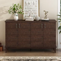Antique Gray 4-Door Sideboard with Adjustable Shelves