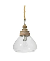 Storied Home Distressed Mango Wood Ceiling Light and Natural