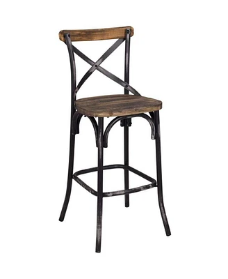 Simplie Fun Zaire Bar Chair (1 Piece) In Antique Black & Antique Oak
