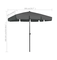 vidaXL Beach Umbrella Anthracite 78.7"x49.2"