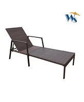 Streamdale Furniture Outdoor Patio Lounge Chairs Rattan Wicker Patio Chaise Lounges Chair Brown