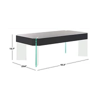 Katelyn Rectangular Contemporary Glass Leg Coffee Table